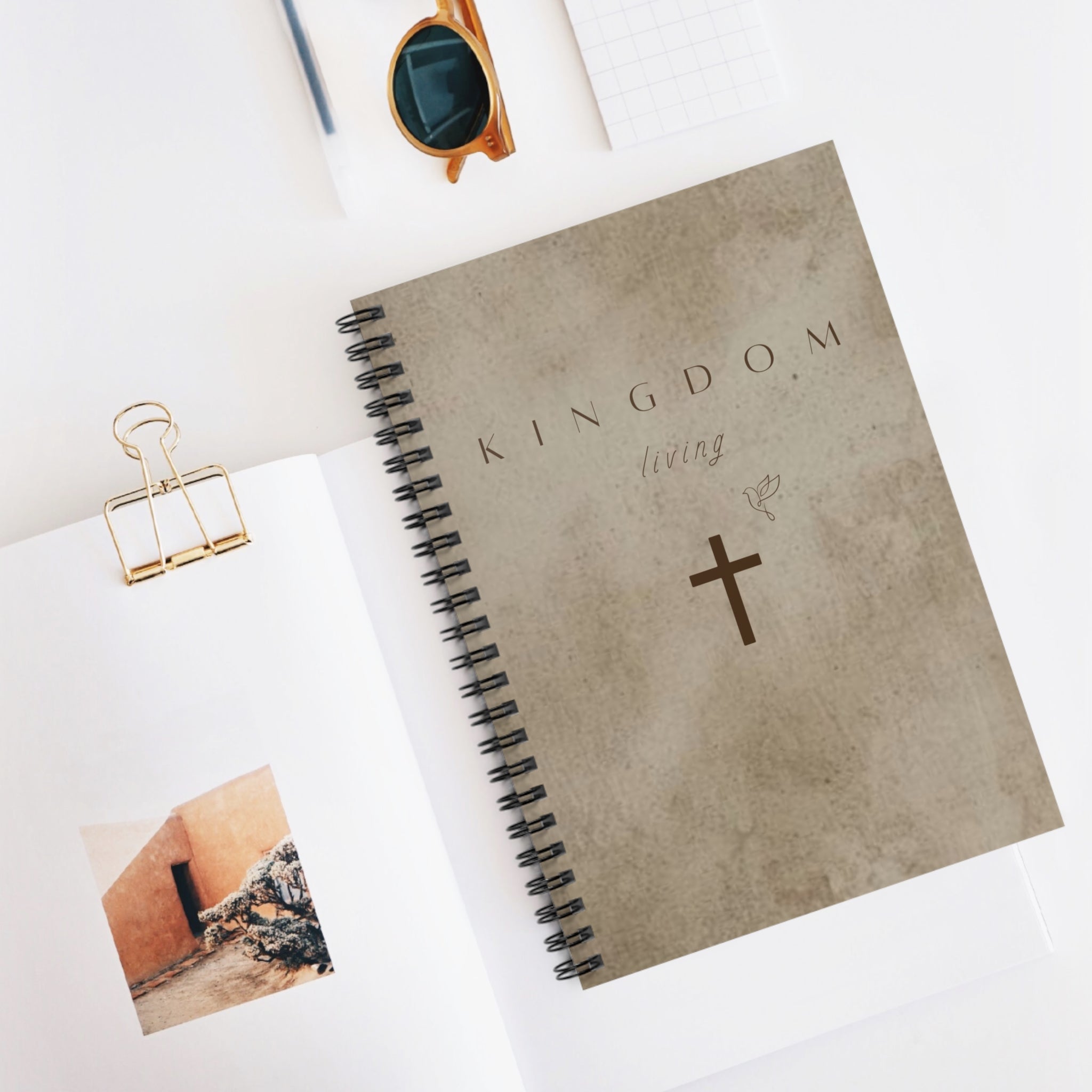 Inspirational Spiral Notebook - "Kingdom Living" - Faith Journal, Bible Notes