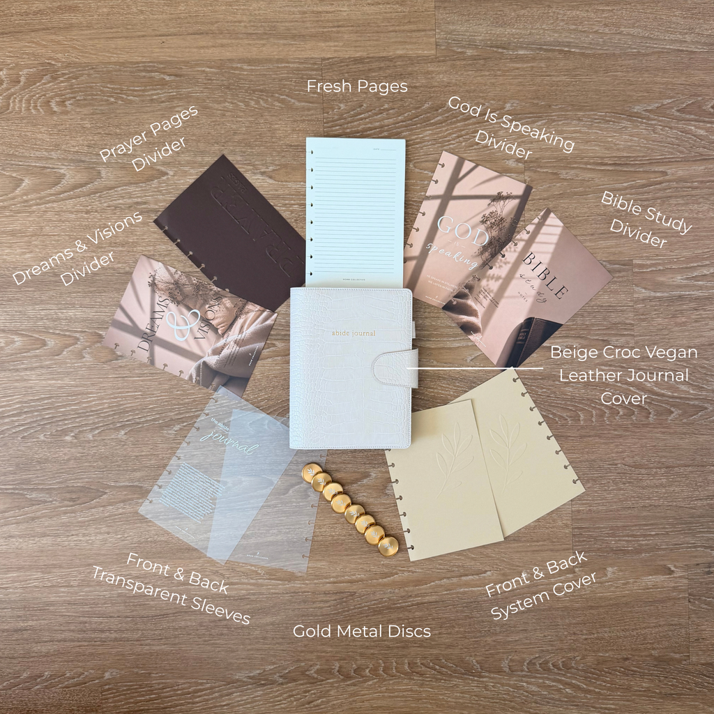 Abide Journal Bundle | Beige Cover & Gold Discs