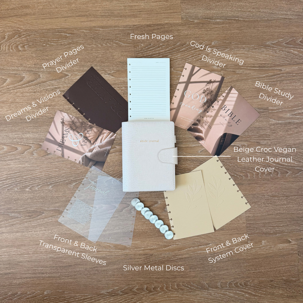 Abide Journal Bundle | Beige Cover & Silver Discs