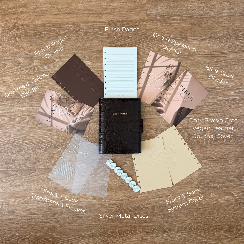 Abide Journal Bundle | Brown Cover & Silver Discs