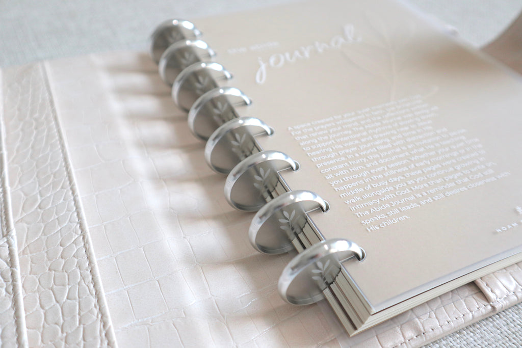 Abide Journal Bundle | Beige Cover & Silver Discs