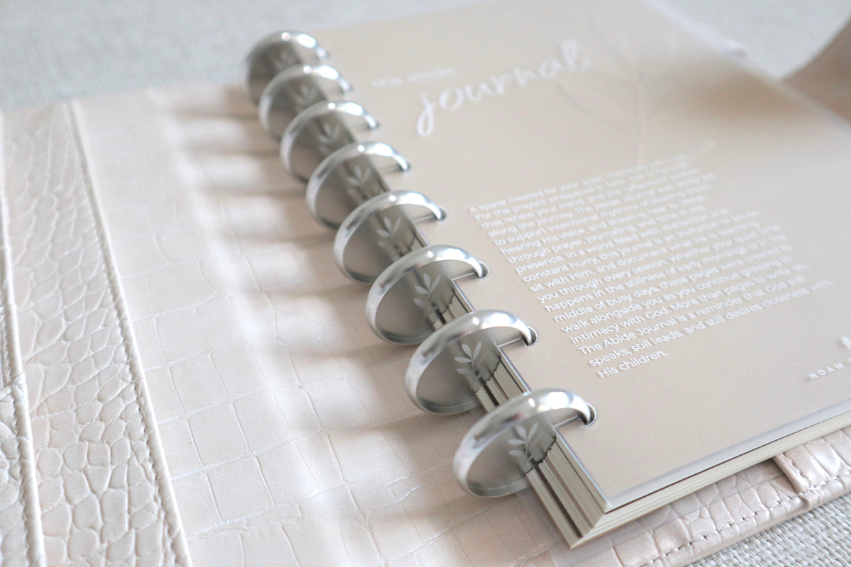 Abide Journal Bundle | Beige Cover & Silver Discs