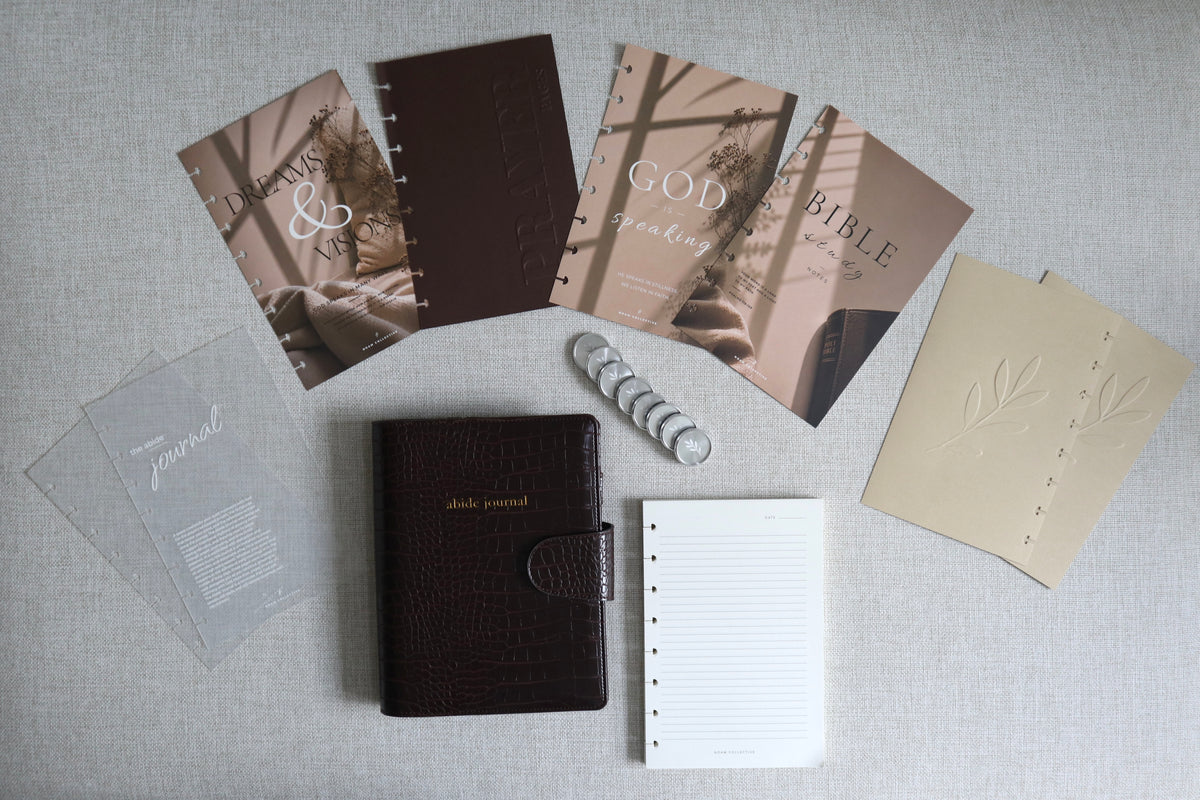 Abide Journal Bundle | Brown Cover & Silver Discs